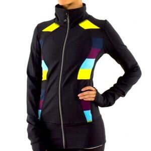 Lululemon Black Multicolor Asana Jacket Y2K Color Block Womens Size 12